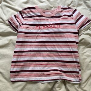Striped Pink Women’s Cropped Tee